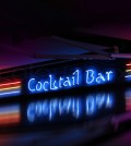 Coctail bar neon sign glowing