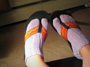 flip flop and socks or ninja