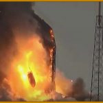 Facebook satellite exploding on launch pad.